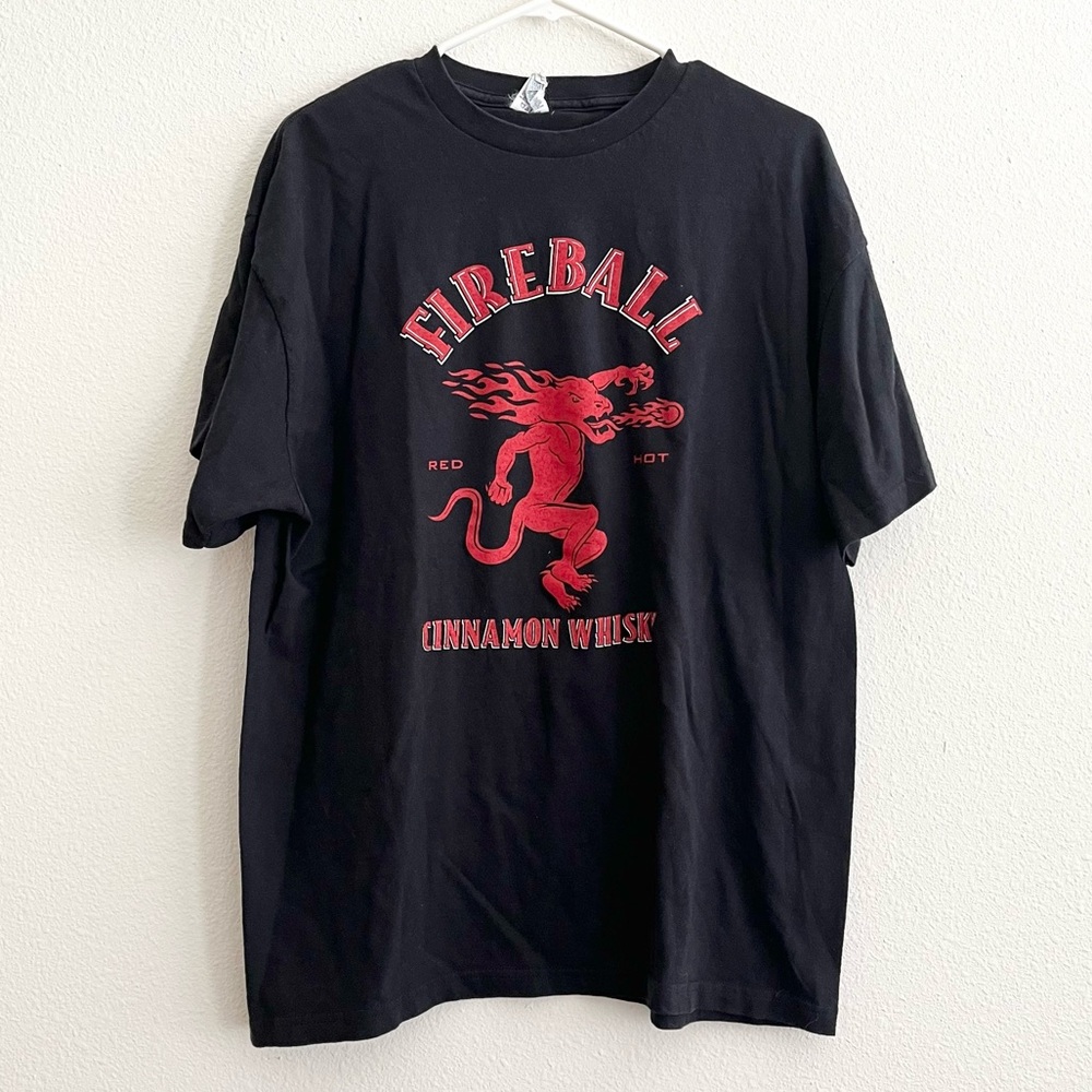 Vintage Y2K 90’s Fireball Cinnamon Whiskey Graphic Tee Shirt Size XL